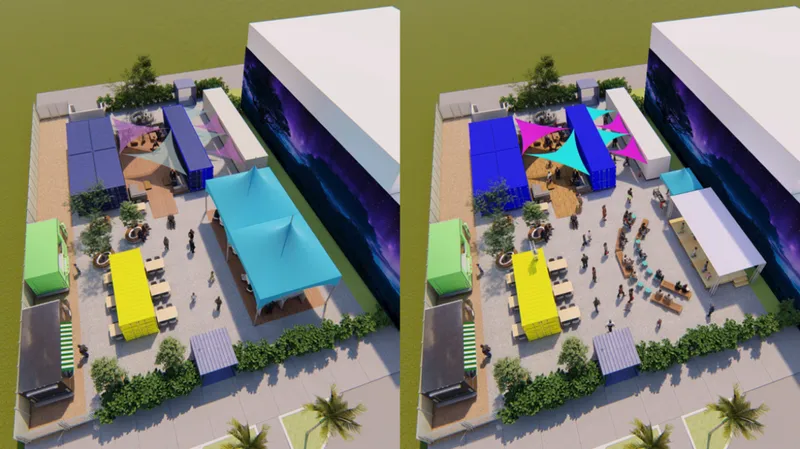 The Root outdoor marketplace rendering